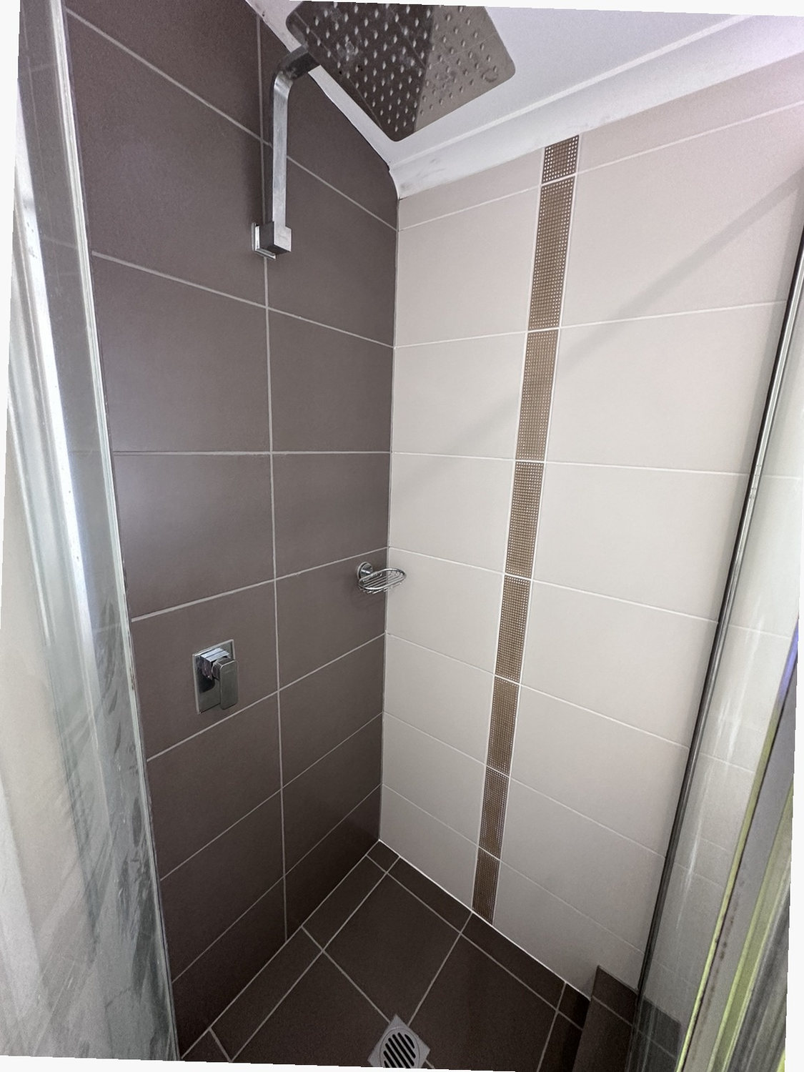 After view of modern espresso shower