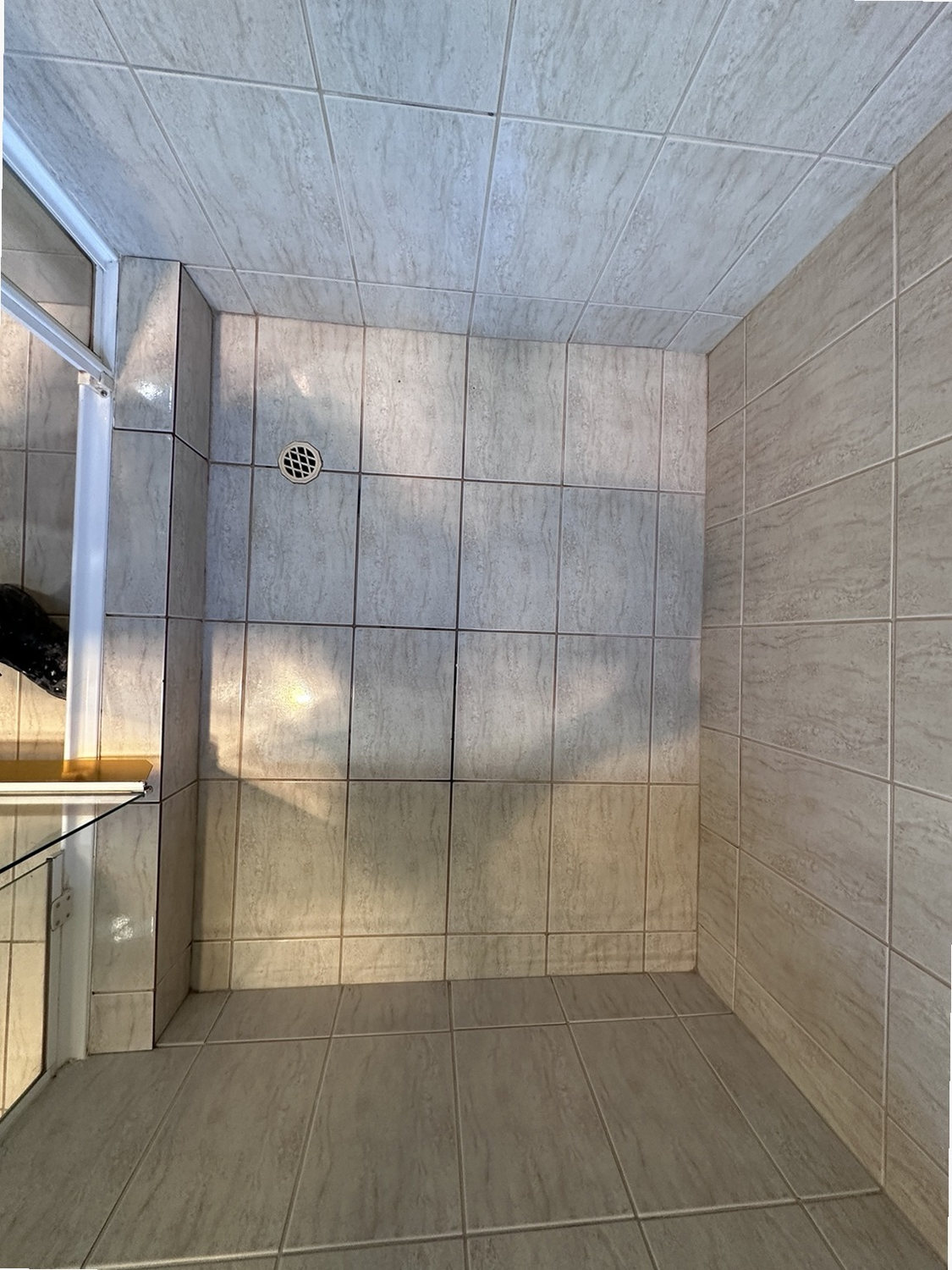 Before view of light grey shower